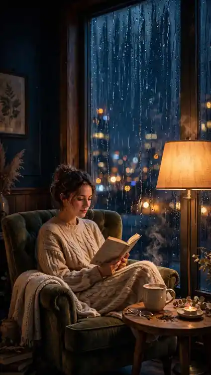 Cozy Rainy Window Reading