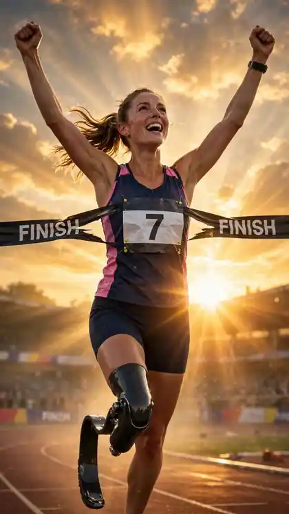 Amputee Runner's First Race Finish