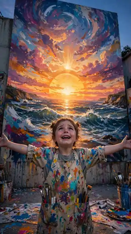Orphan Paints the Sunset She Misses