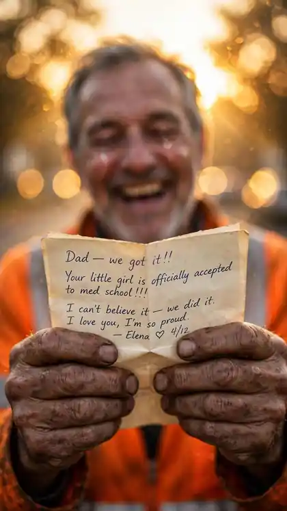 Street Sweeper Opens a Scholarship Letter