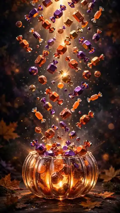 Candy Avalanche Into a Glass Bowl