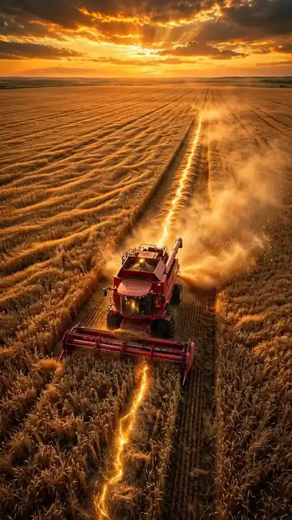 Golden Wheat at Harvest Sunset