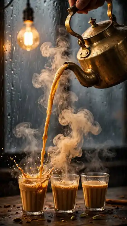 Chai at a Rainy Roadside Stall