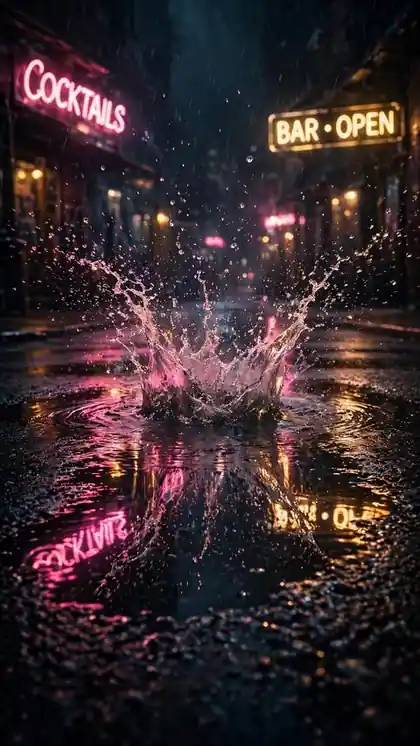 Puddle Reflections in the Rain