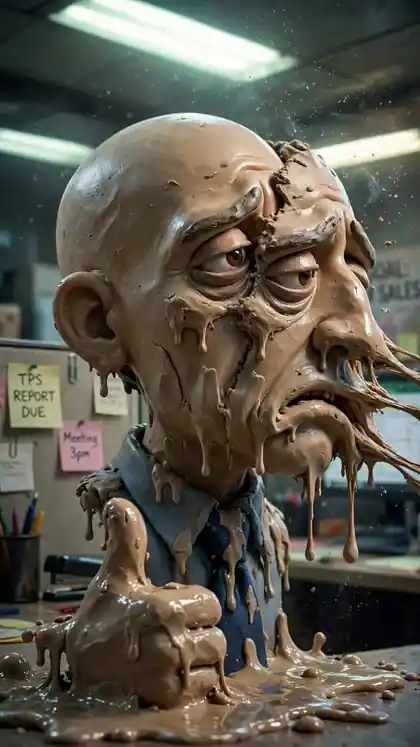 Clay Office Workers Melting Down