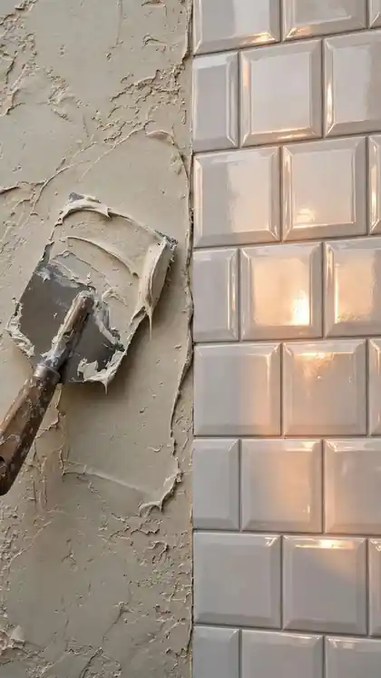 Blank Wall Tiled Into a Subway-Tile Feature
