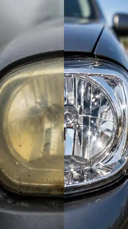 Foggy Headlights Restored Crystal Clear