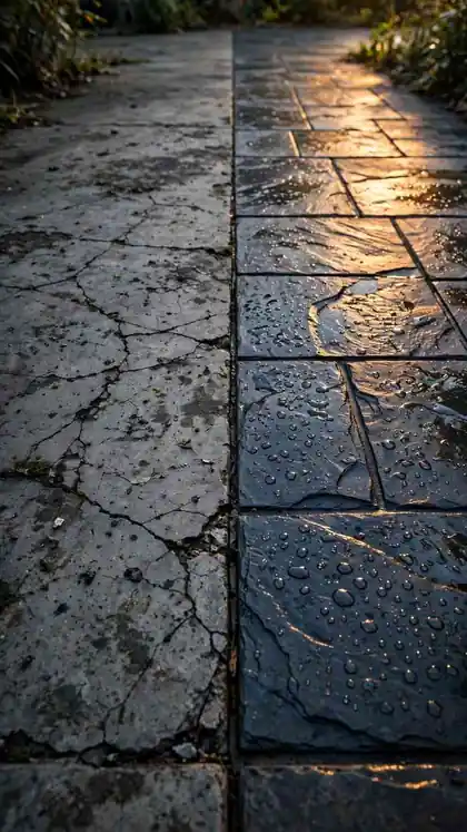 Cracked Patio Resurfaced Into Stamped Stone
