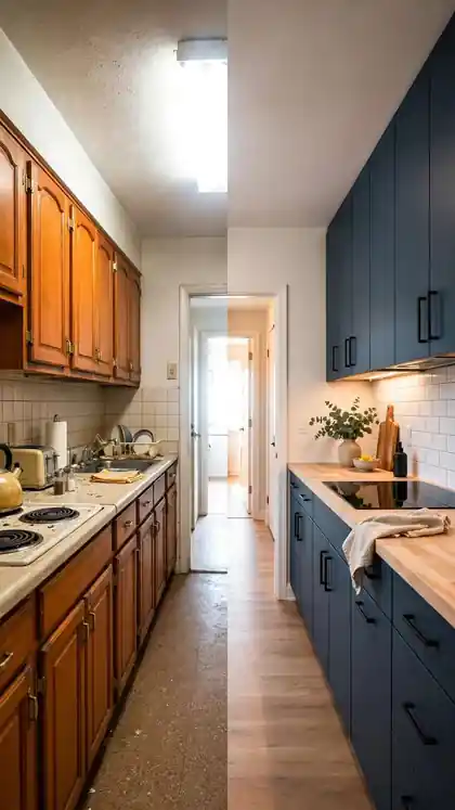 Dated Kitchen Cabinets Get a Modern Paint Job
