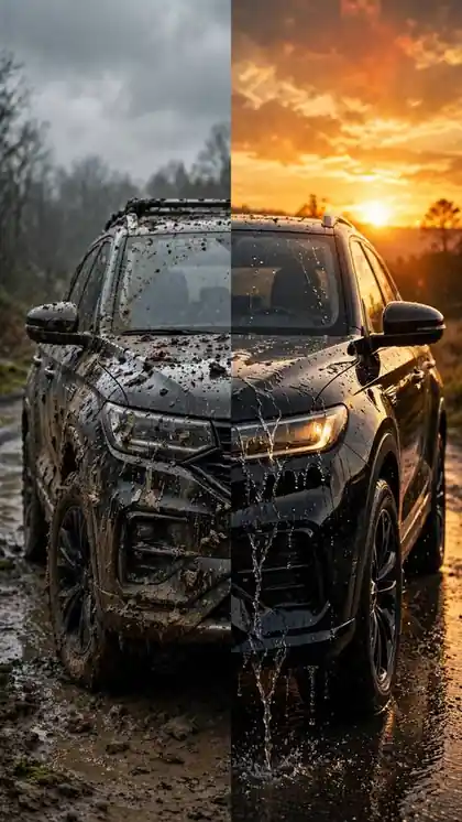 Caked-in-Mud SUV Detailed to Mirror Gloss