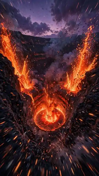 Volcano Eruption Drone Shot